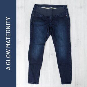 A Glow Maternity Jeans Dark Blue Jegging Low Rise Stretch - Size 12